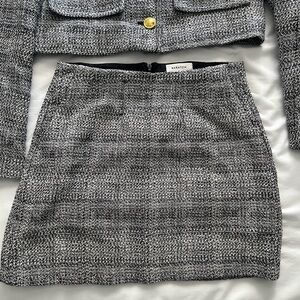 Babaton Monochrome Tweed Pencil Skirt